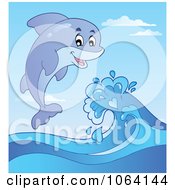 Poster, Art Print Of Dolphin Jumping Waves