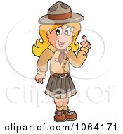 Clipart Smart Scout Girl Royalty Free Vector Illustration