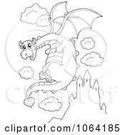 Poster, Art Print Of Outlined Dragon In Flight