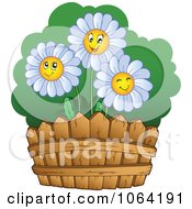 Poster, Art Print Of Happy Daisies By A Fence