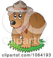 Clipart Walking Bear Scout Royalty Free Vector Illustration