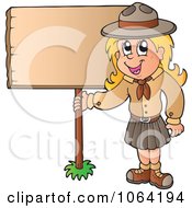 Scout Girl With A Blank Sign