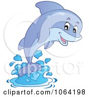 Clipart Dolphin Leaping Royalty Free Vector Illustration by visekart