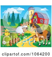 Poster, Art Print Of Barnyard Animal Scene 2