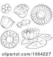 Poster, Art Print Of Outlined Flowers