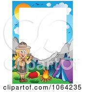 Poster, Art Print Of Camping Scout Girl Frame