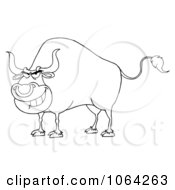 Clipart Outlined Tough Bull Royalty Free Vector Illustration