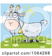 Clipart Gray Goat On A Hill Royalty Free Vector Illustration