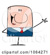 Clipart Waving Caucasian Businessman Royalty Free Vector Illustration