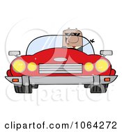 Clipart Driving Black Businessman Royalty Free Vector Illustration by Hit Toon