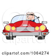 Clipart Driving Caucasian Businessman Royalty Free Vector Illustration