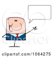 Clipart Talking Caucasian Businessman Royalty Free Vector Illustration by Hit Toon
