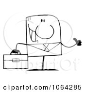 Clipart Outlined Thumbs Up Businessman Royalty Free Vector Illustration