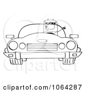 Poster, Art Print Of Outlined Driving Businessman