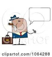 Clipart Cigar Smoking Talking Thumbs Up Black Businessman Royalty Free Vector Illustration by Hit Toon