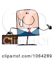 Clipart Thumbs Up Caucasian Businessman Royalty Free Vector Illustration