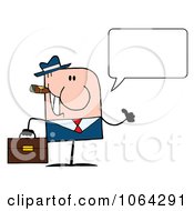 Poster, Art Print Of Cigar Smoking Talking Thumbs Up Caucasian Businessman