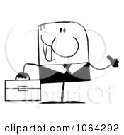 Clipart Black And White Thumbs Up Businessman Royalty Free Vector Illustration
