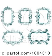 Clipart Blue Frames Digital Collage 1 Royalty Free Vector Clip Art Illustration