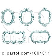 Clipart Blue Frames Digital Collage 2 Royalty Free Vector Clip Art Illustration