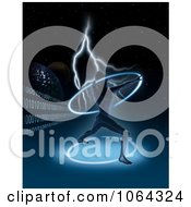 Clipart Futuristic Man With A Glowing Ring, Lightning And Binary - Royalty Free Illustration by dero #COLLC1064324-0053