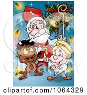 Poster, Art Print Of Devil And Angel With Santa
