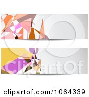 Poster, Art Print Of Abstract Banners With Gray Space