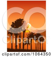 Orange Sunset And Tropical Landscape