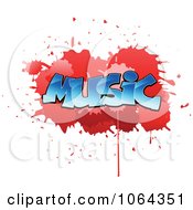 Poster, Art Print Of Comic Splatter With Music Text