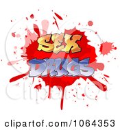 Poster, Art Print Of Comic Splatter With Sex Drugs Text