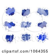 Clipart Blue Splatters Digital Collage Royalty Free Vector Illustration