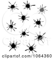 Clipart Black Splats Digital Collage Royalty Free Vector Illustration
