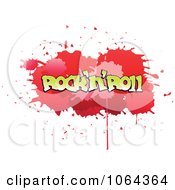 Poster, Art Print Of Comic Splatter With Rock N Roll Text