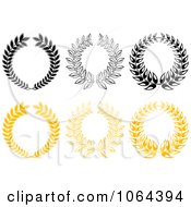 Clipart Laurel Wreaths Digital Collage 3 Royalty Free Vector Illustration