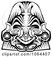 Poster, Art Print Of Ceremonial Mask In Black And White 1