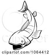 Clipart Fish In Black And White Royalty Free Vector Illustration