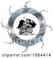 Poster, Art Print Of Silver Wheel Around A Ship
