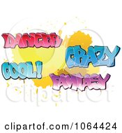 Clipart Comic Splatter With Dancer Crazy Cool Fantasy Words Royalty Free Vector Illustration by Vector Tradition SM