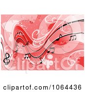 Clipart Red Music Background 2 Royalty Free Vector Illustration