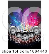Poster, Art Print Of Music Speaker And Colorful Lights Background