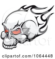 Poster, Art Print Of Flaming Skull With Red Eyes