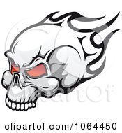 Flaming Skull With Red Eye Sockets