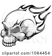 Clipart Flaming Skull With Black Eye Sockets Royalty Free Vector Illustration