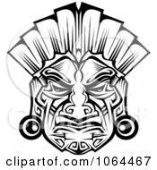 Poster, Art Print Of Ceremonial Mask In Black And White 2