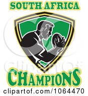 Clipart South African Champions Rugby Player Shield Royalty Free Vector Illustration