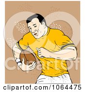 Clipart Rugby Player Running Royalty Free Vector Illustration