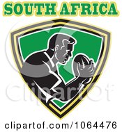 Clipart South African Rugby Player Shield Royalty Free Vector Illustration