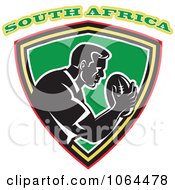 Clipart South Africa Rugby Player Shield Royalty Free Vector Illustration
