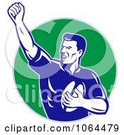 Poster, Art Print Of Rugby Player Holding Up A Fist