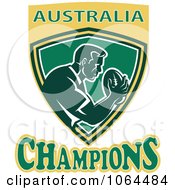 Poster, Art Print Of Australia Champions Rugby Player Over A Shield